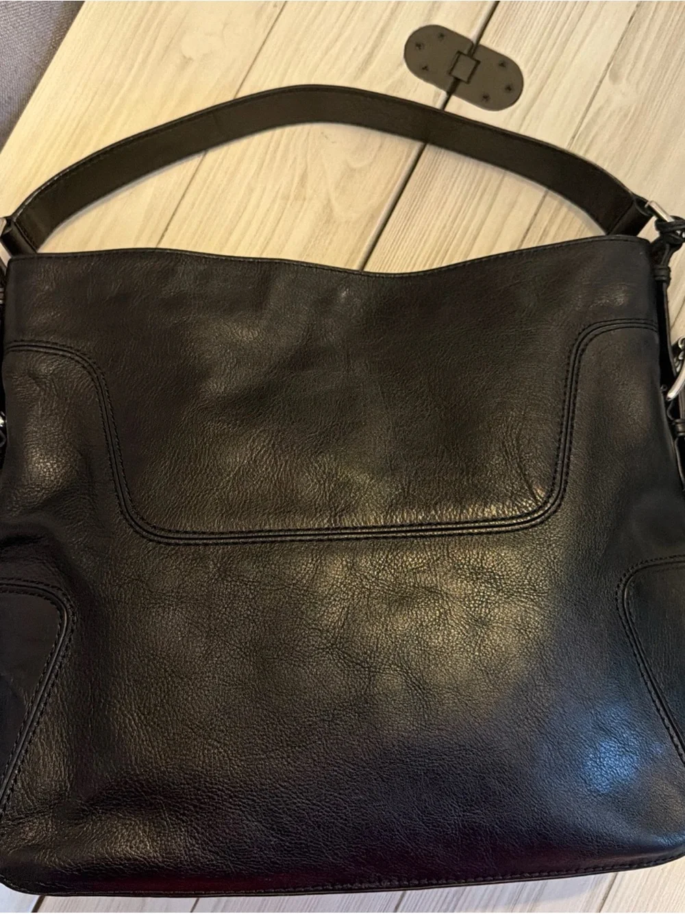 Michael Kors Black Leather Brookville Hobo Shoulder Bag